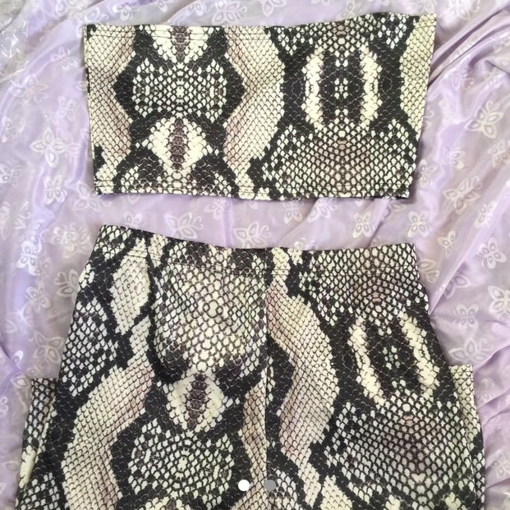 Reptile print bodycon set